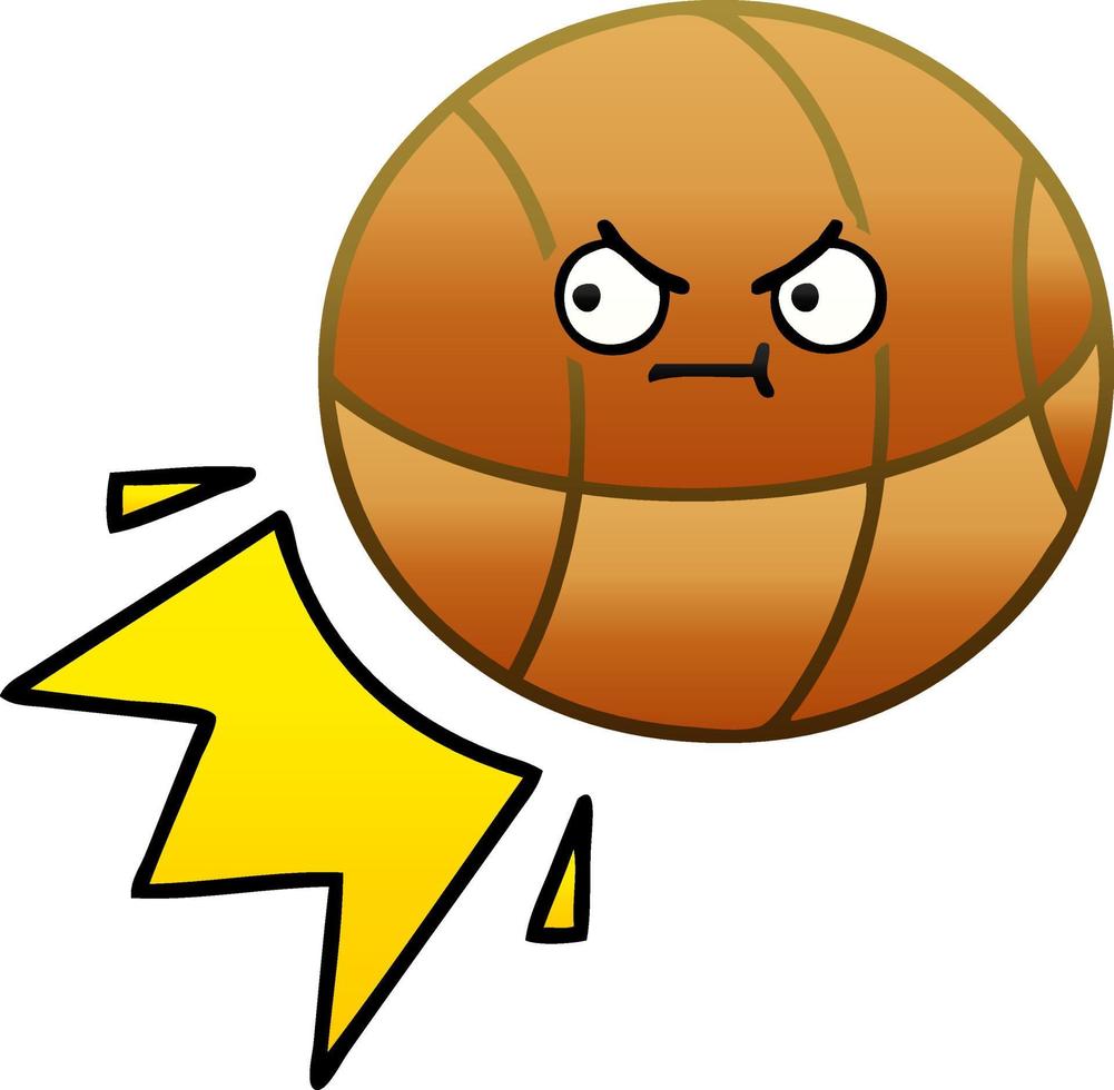 gradient shaded cartoon basketball vector