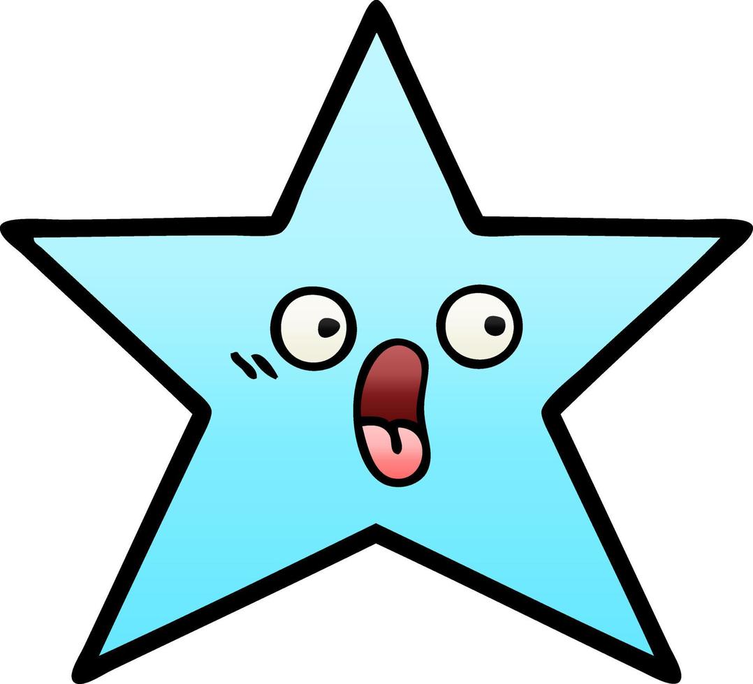 gradient shaded cartoon star fish vector