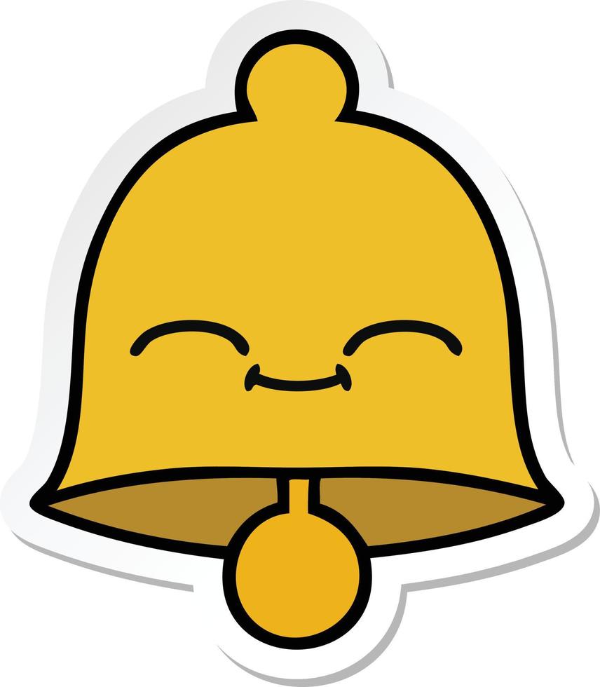 sticker of a cute cartoon bell vector