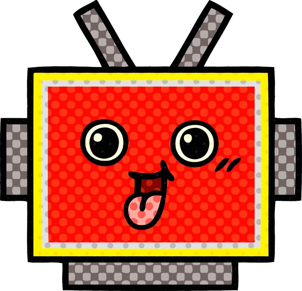 comic book style cartoon robot head vector