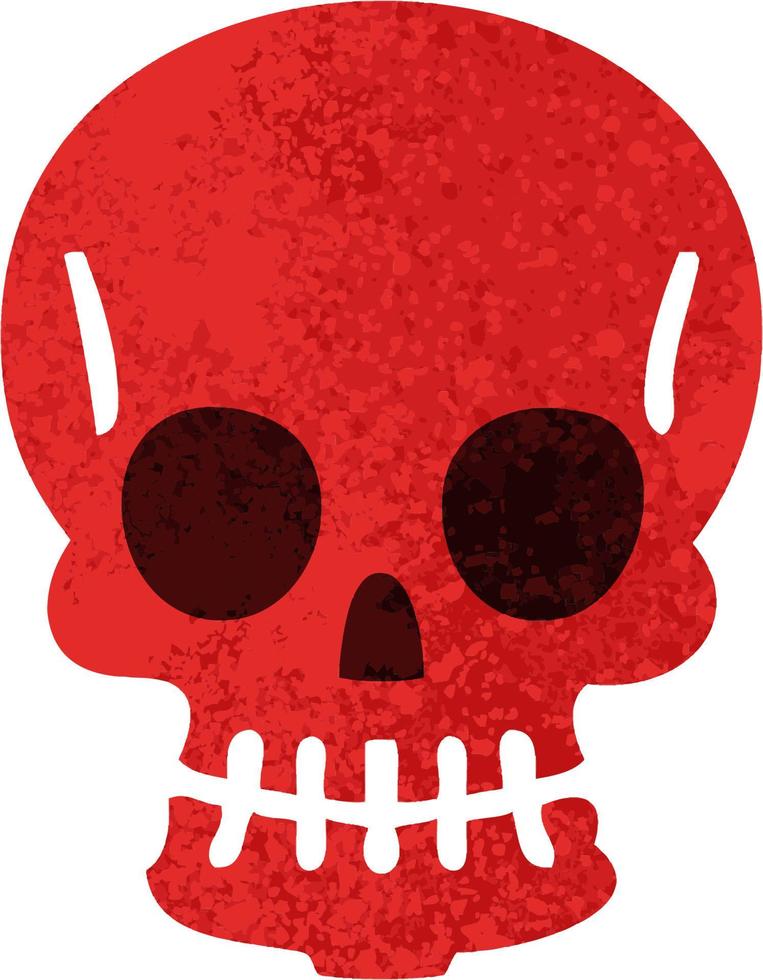 quirky retro illustration style cartoon skull vector