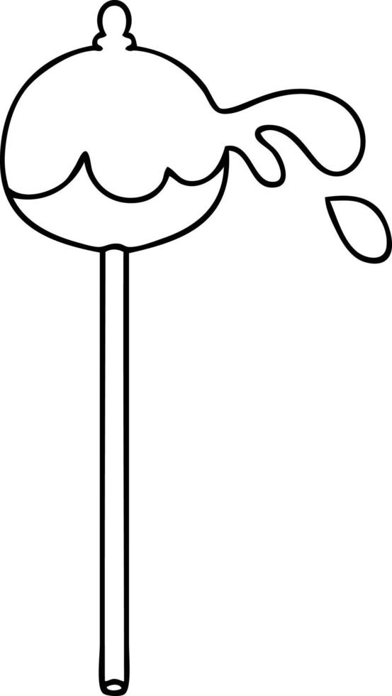 quirky line drawing cartoon toffee apple vector