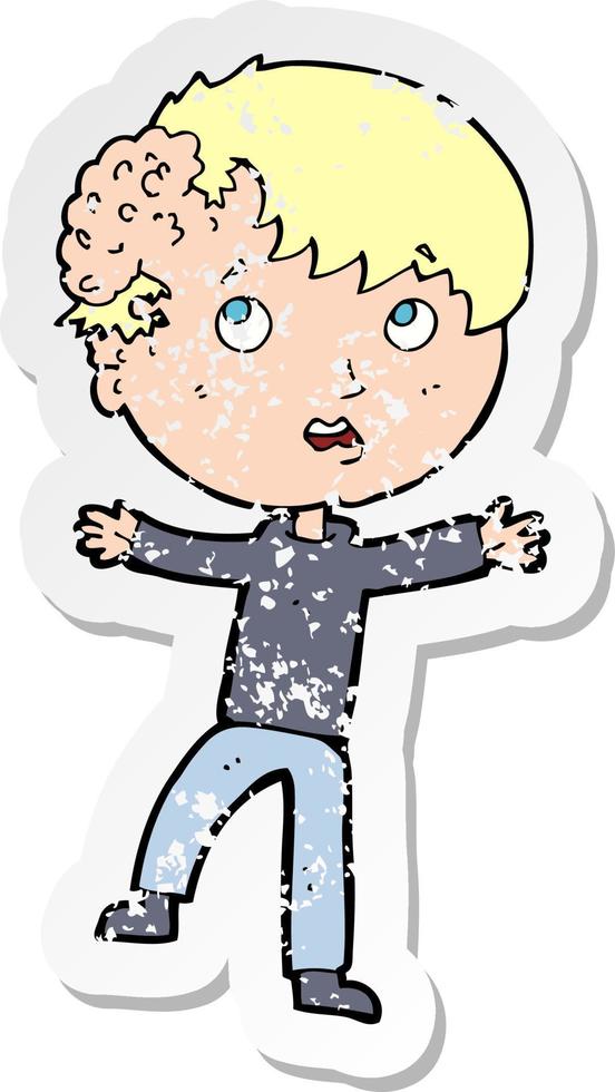 retro distressed sticker of a cartoon medical emergency vector