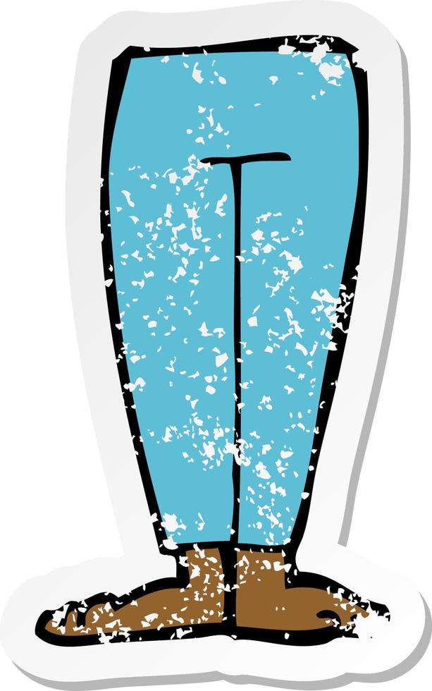 retro distressed sticker of a cartoon legs vector