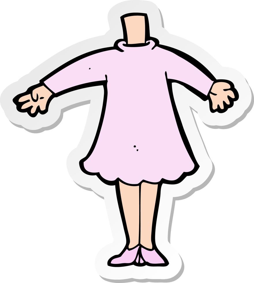 sticker of a cartoon female body vector