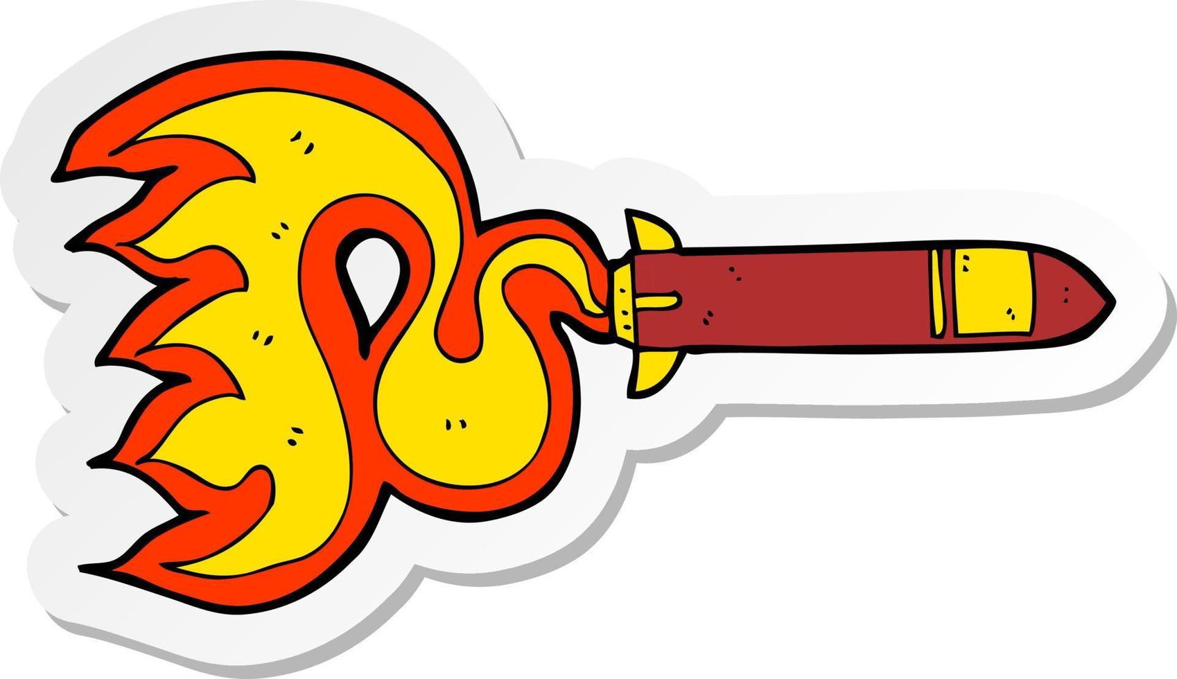 sticker of a cartoon missile vector