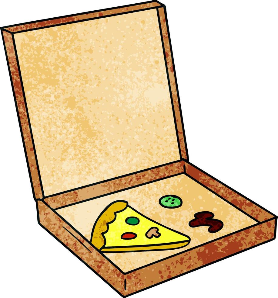 textured cartoon doodle of a slice of pizza vector