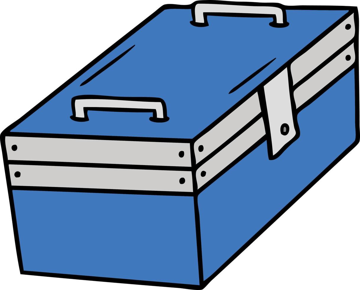 cartoon doodle of a metal tool box vector