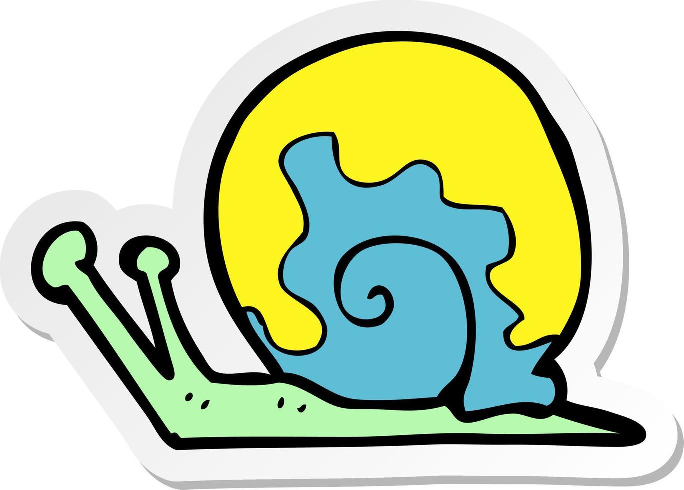 sticker of a cartoon snail vector