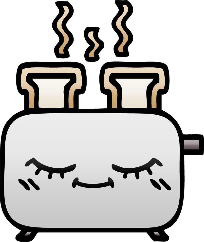 gradient shaded cartoon of a toaster vector