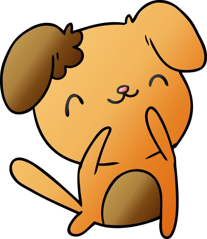 gradient cartoon kawaii of a cute dog vector