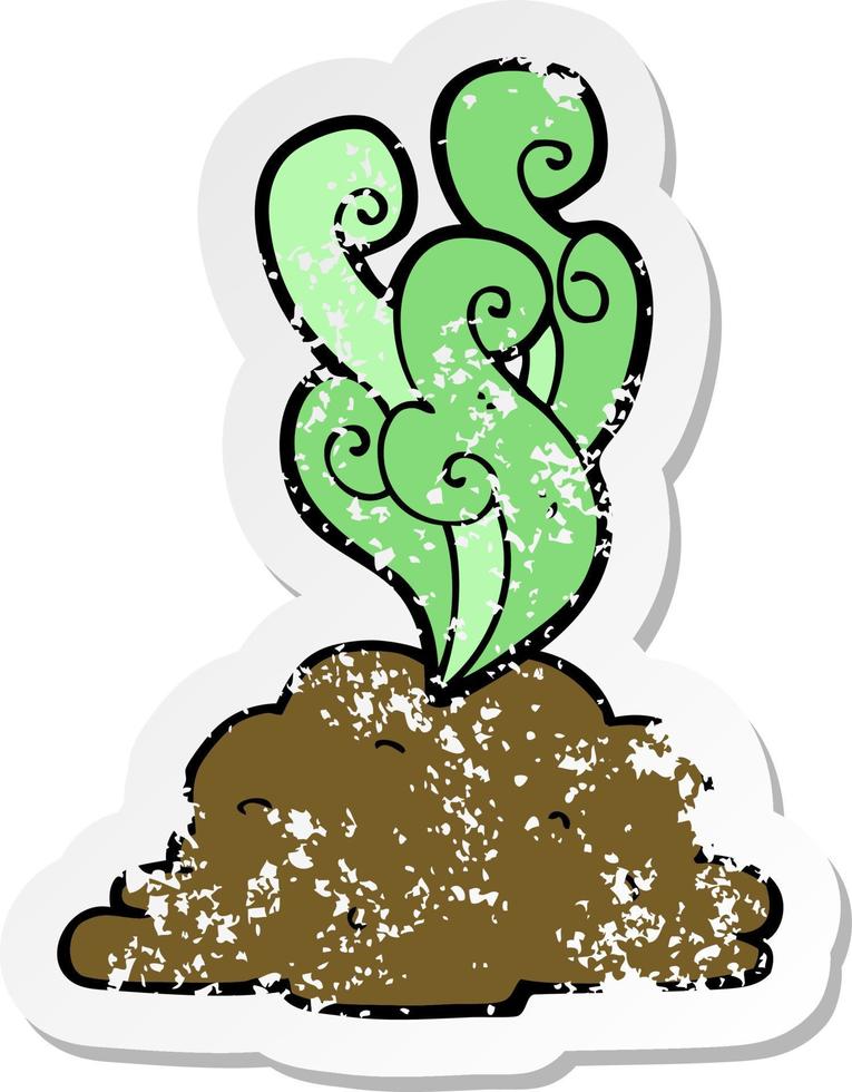 retro distressed sticker of a cartoon smelly poop vector