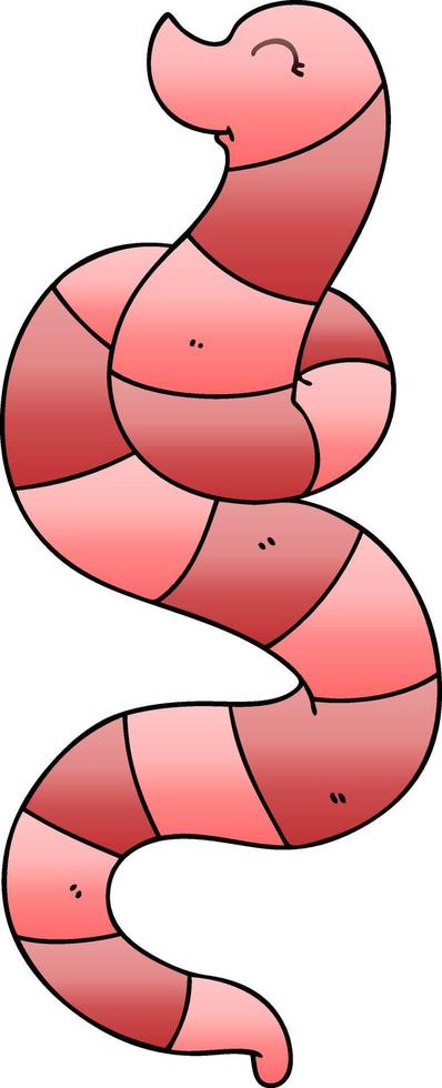 quirky gradient shaded cartoon worm vector