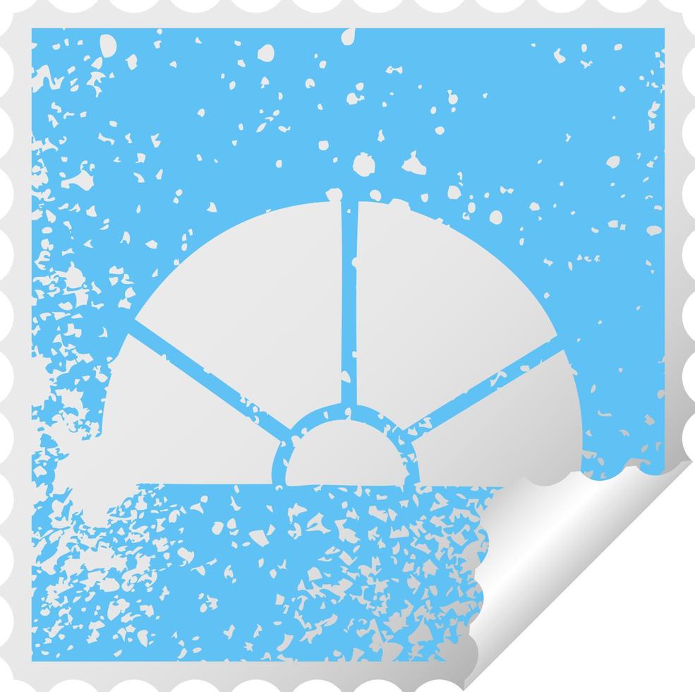 distressed square peeling sticker symbol math equipment vector