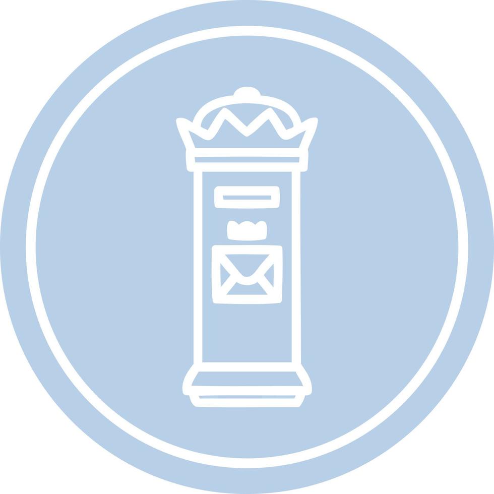 British postbox circular icon vector