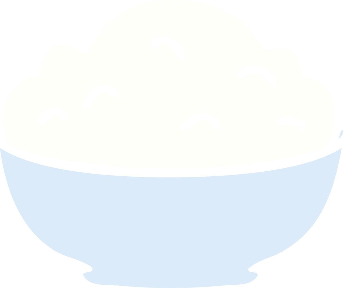 quirky hand drawn cartoon bowl of mash vector