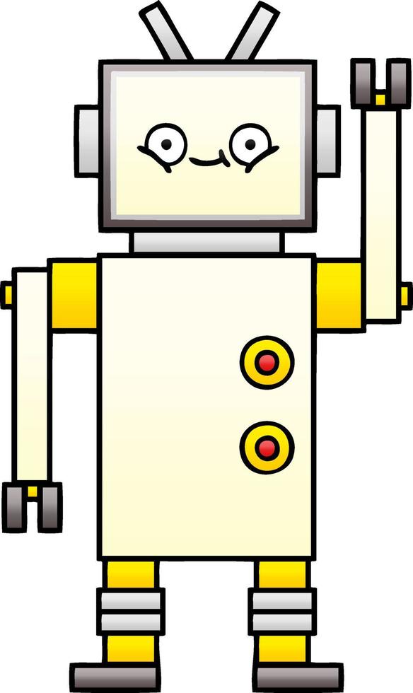 gradient shaded cartoon robot vector