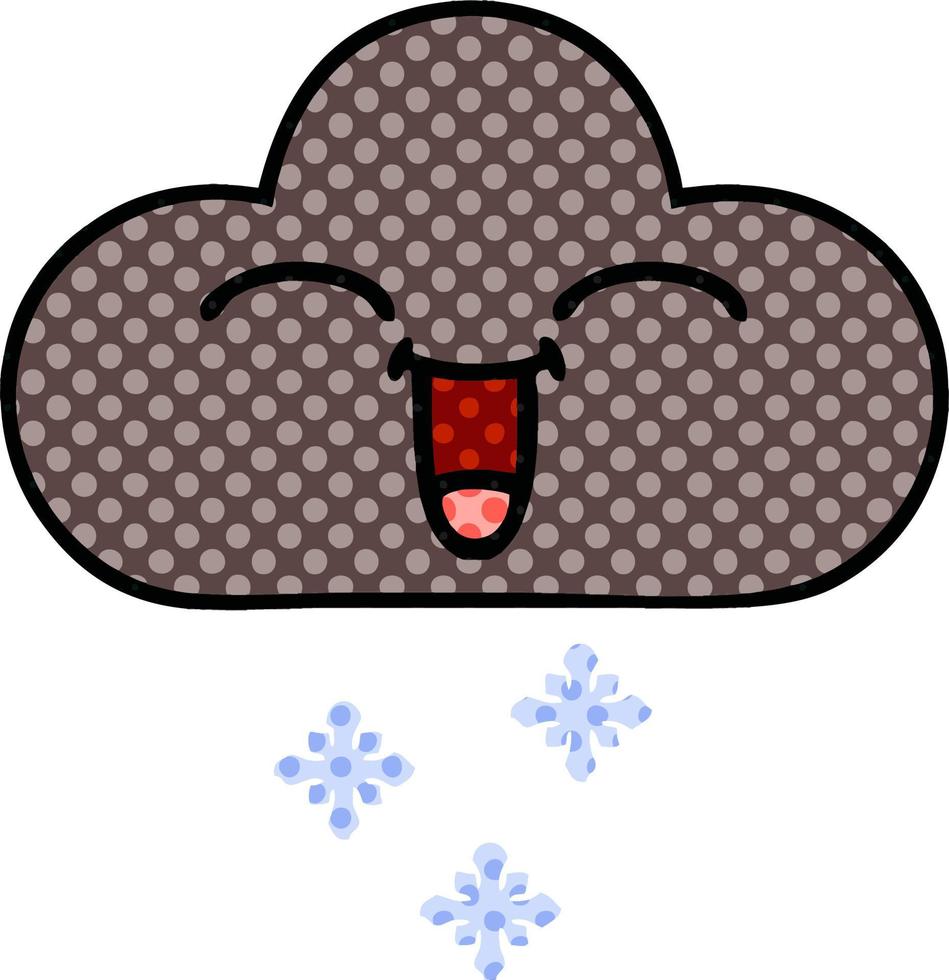 comic book style cartoon storm snow cloud vector