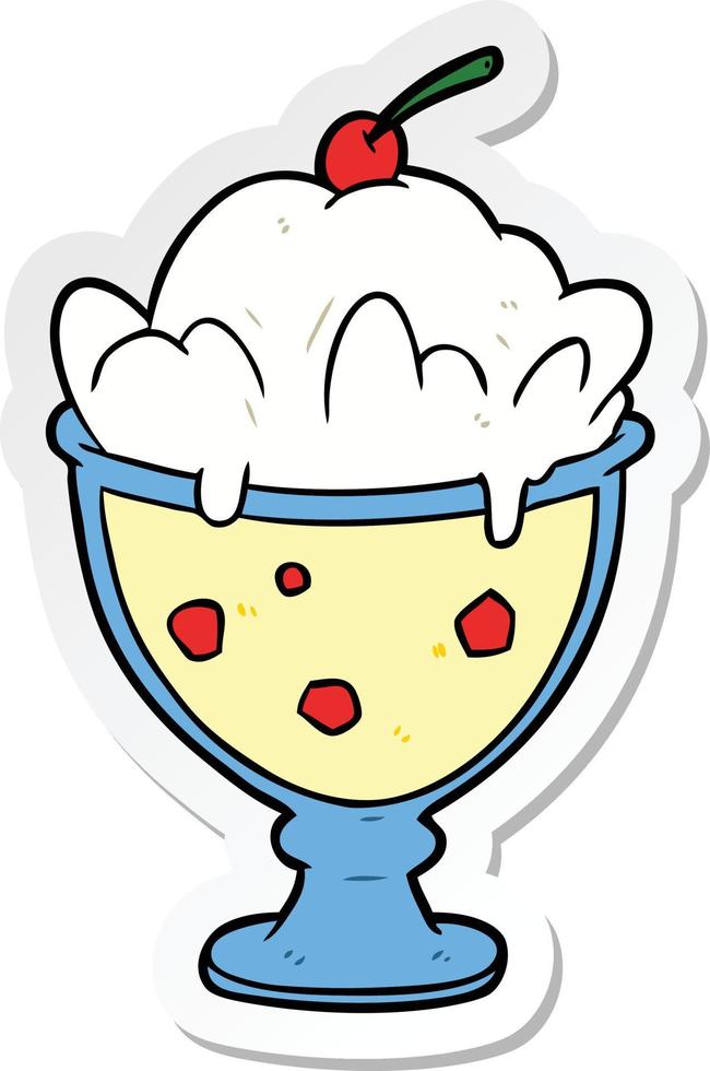 sticker of a cartoon dessert vector