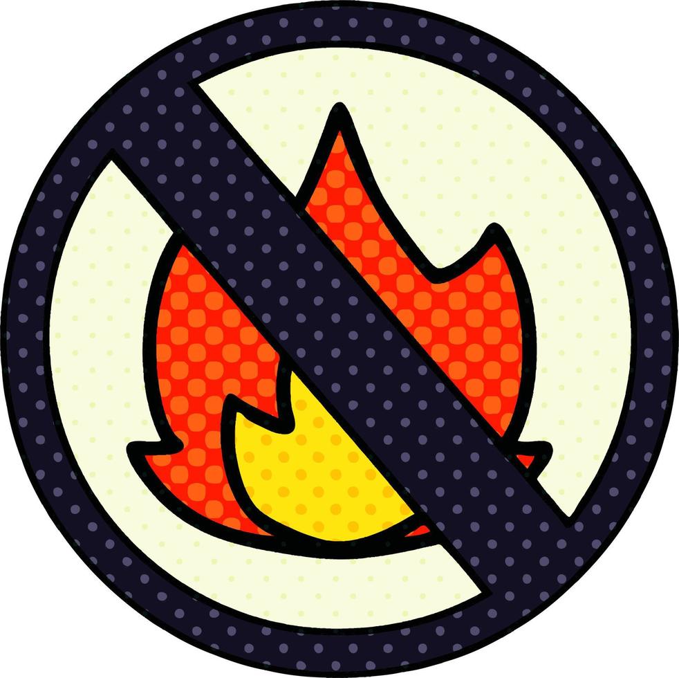 comic book style cartoon no fire sign vector