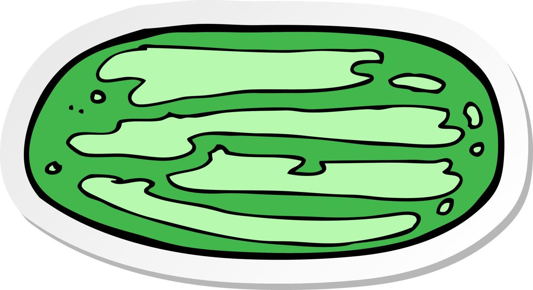 sticker of a cartoon watermelon vector