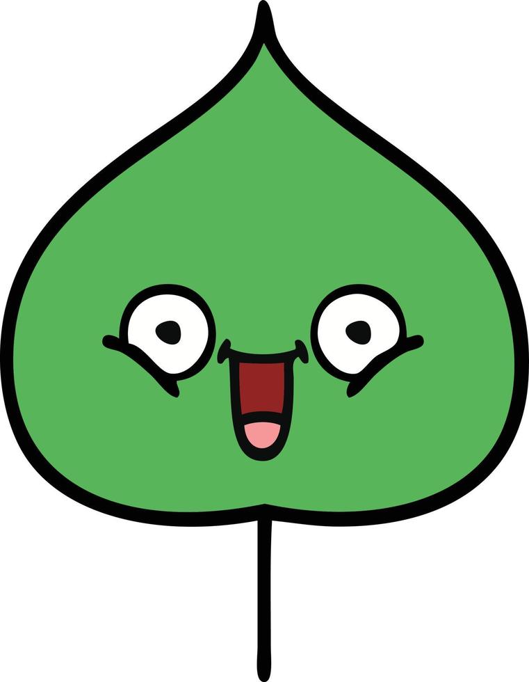 cute cartoon expressional leaf vector