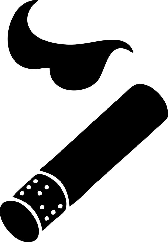 flat symbol smoking cigarette vector