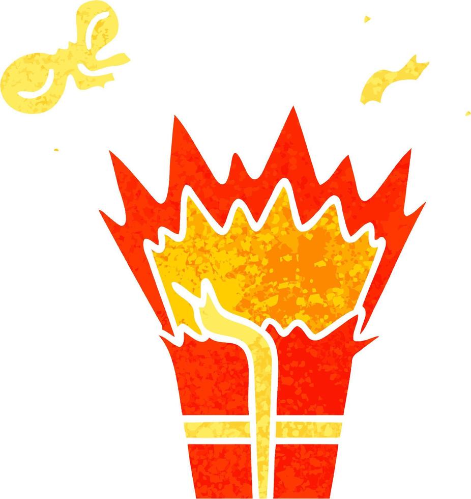 quirky retro illustration style cartoon of an explosive present vector