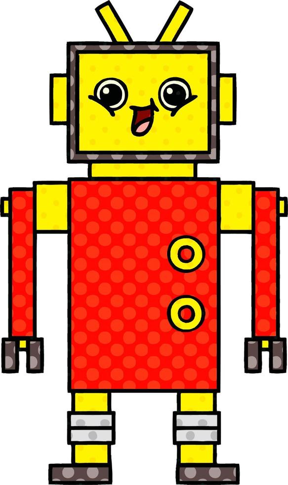 comic book style cartoon robot vector