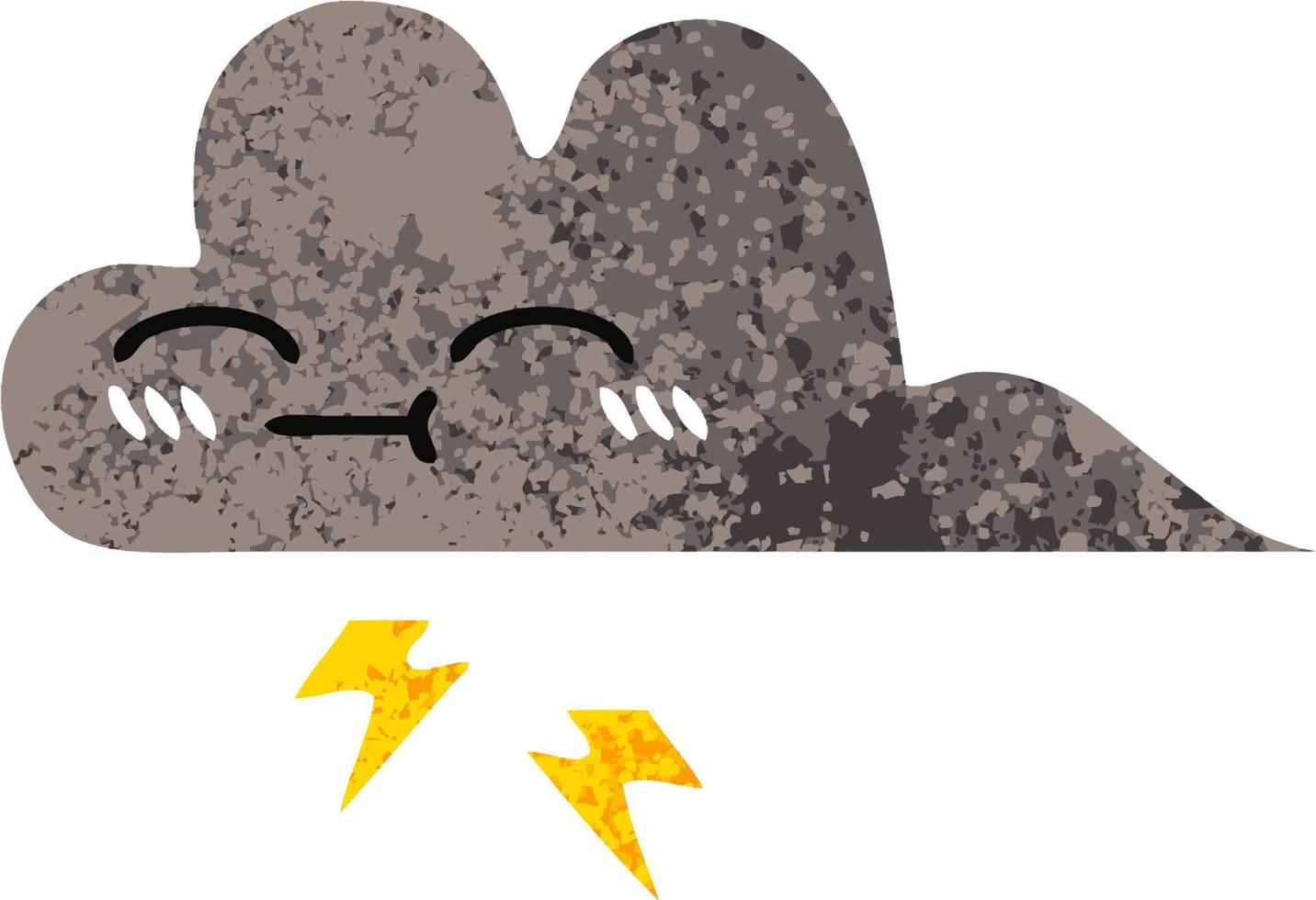 nube de tormenta de dibujos animados de estilo de ilustración retro vector