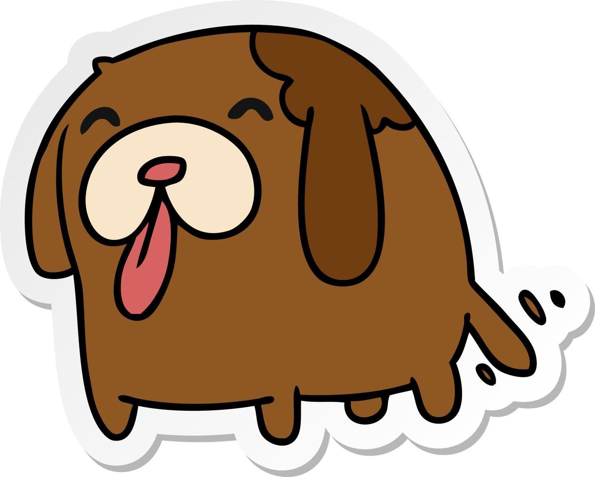 sticker cartoon kawaii of a cute dog vector