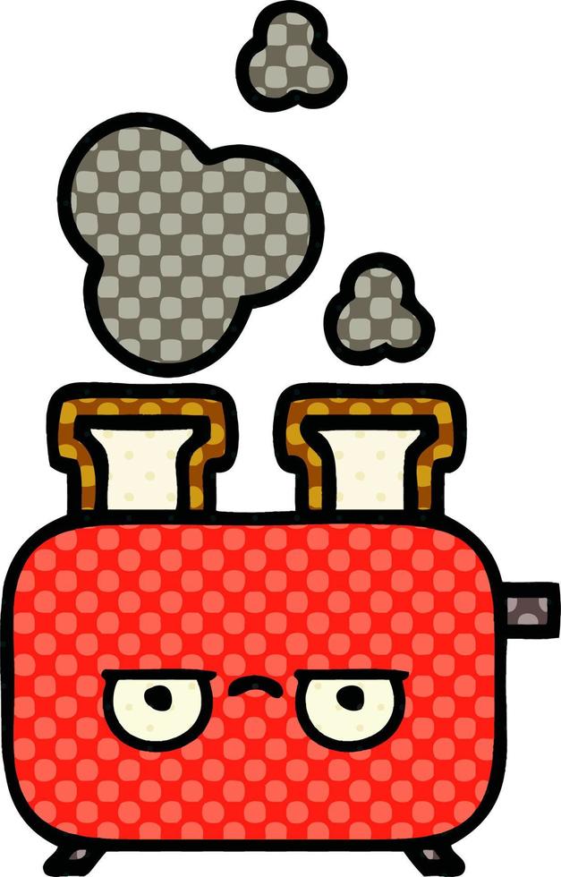 comic book style cartoon of a toaster vector