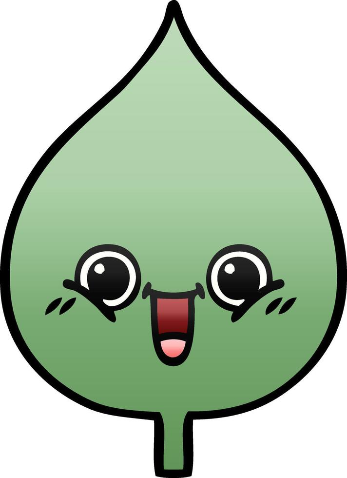 gradient shaded cartoon expressional leaf vector