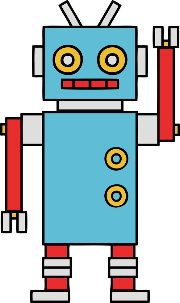 cute cartoon dancing robot vector