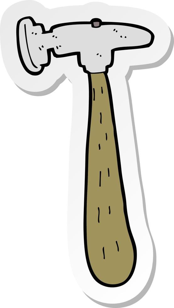 sticker of a cartoon hammer vector