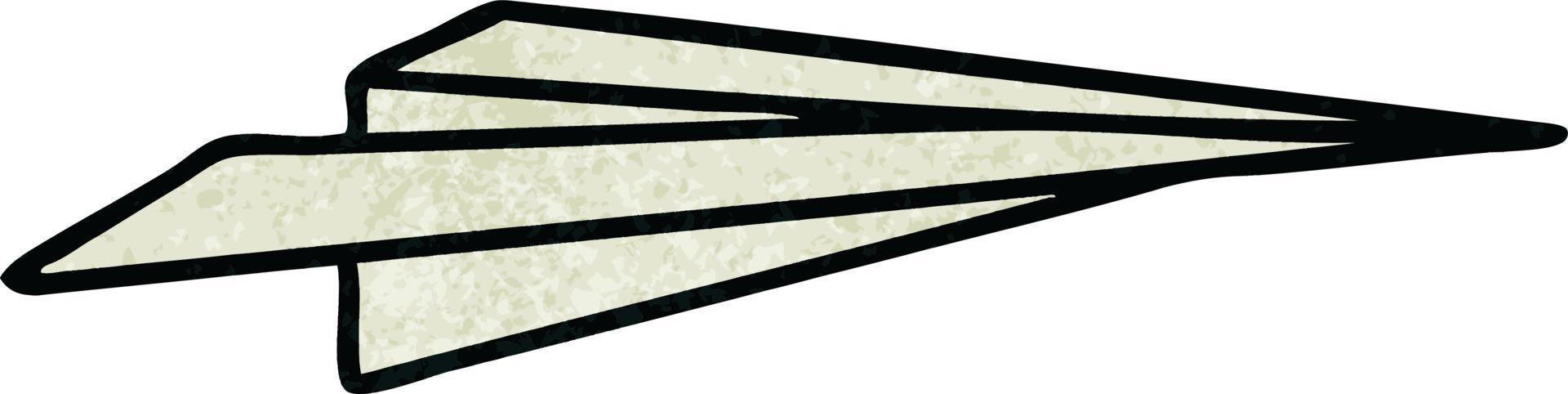 retro grunge texture cartoon paper aeroplane vector