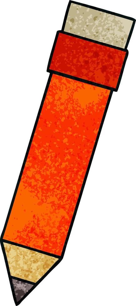 quirky hand drawn cartoon pencil vector