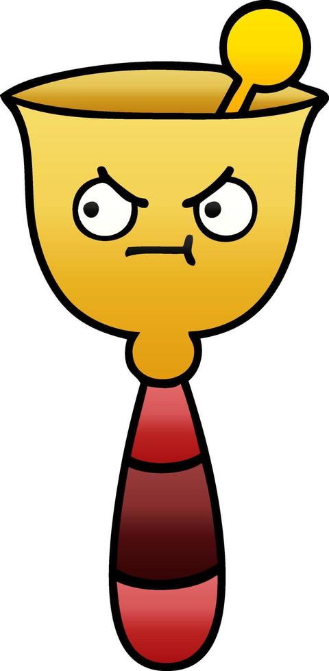 gradient shaded cartoon school bell vector