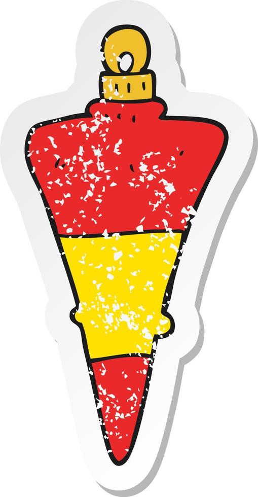 retro distressed sticker of a cartoon christmas decoration vector