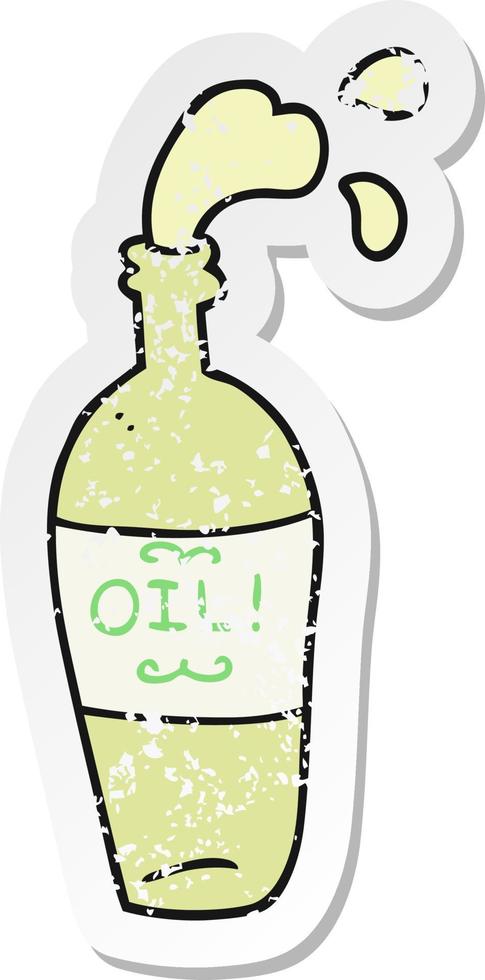 retro distressed sticker of a cartoon oil vector