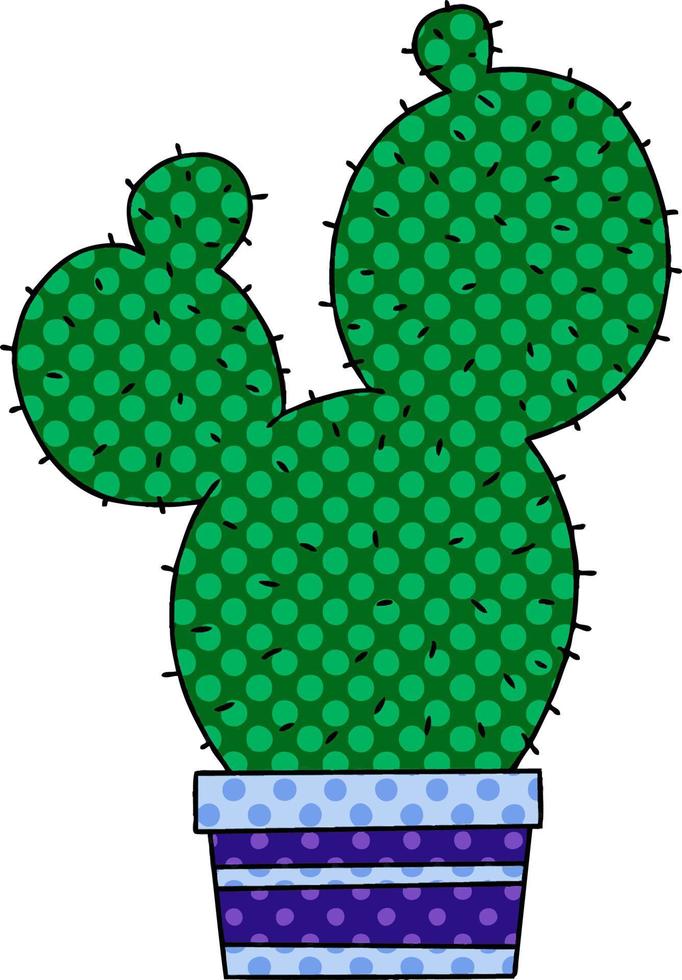quirky comic book style cartoon cactus vector