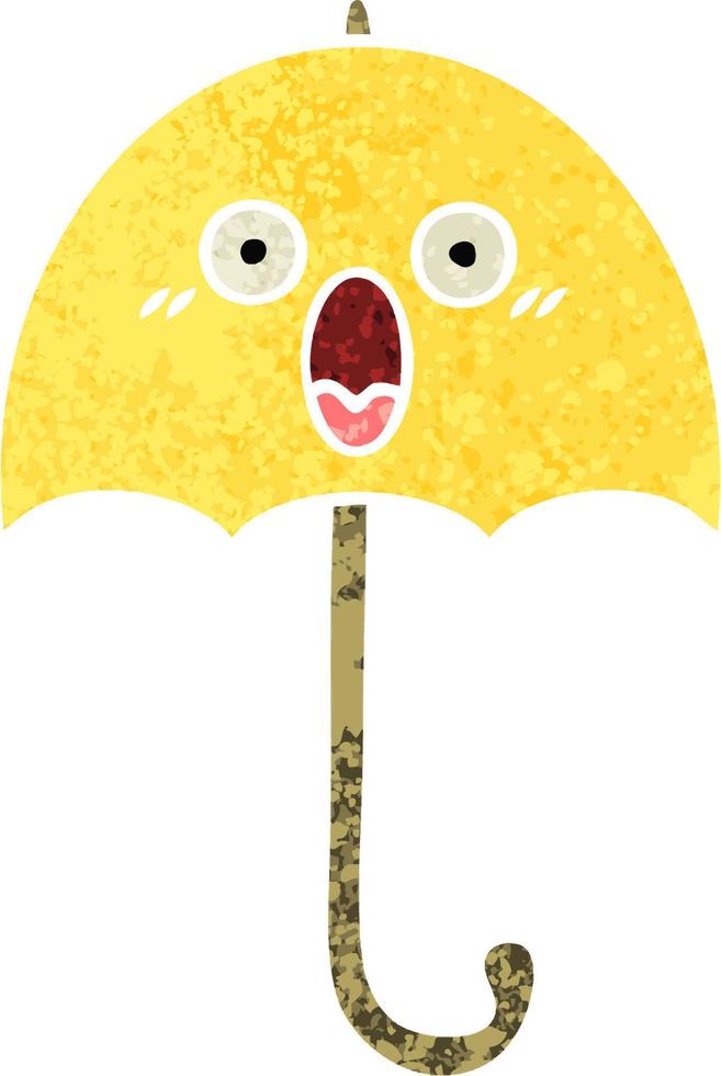 retro illustration style cartoon umbrella vector