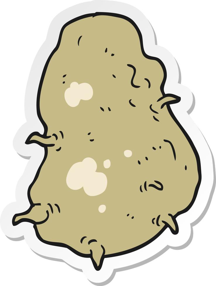 sticker of a cartoon potato vector