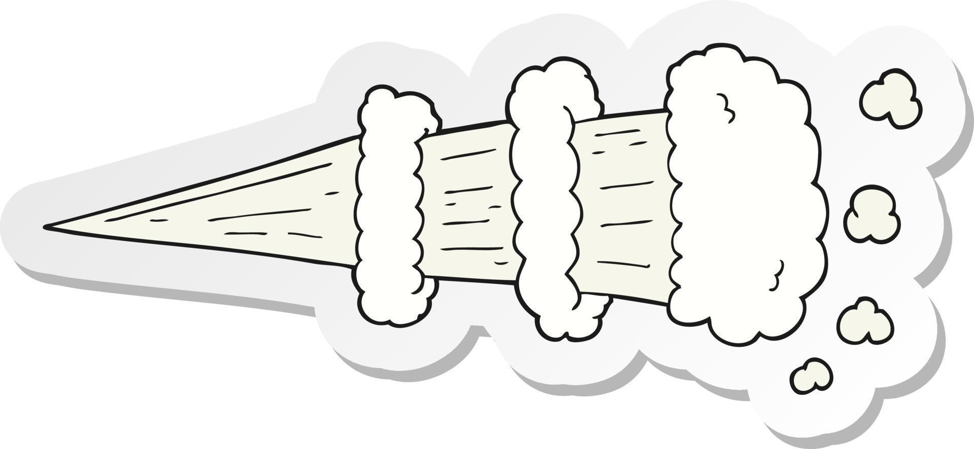 sticker of a cartoon steam burst vector