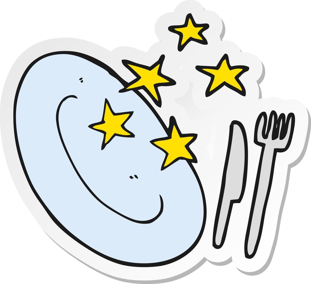 sticker of a cartoon clean plate vector