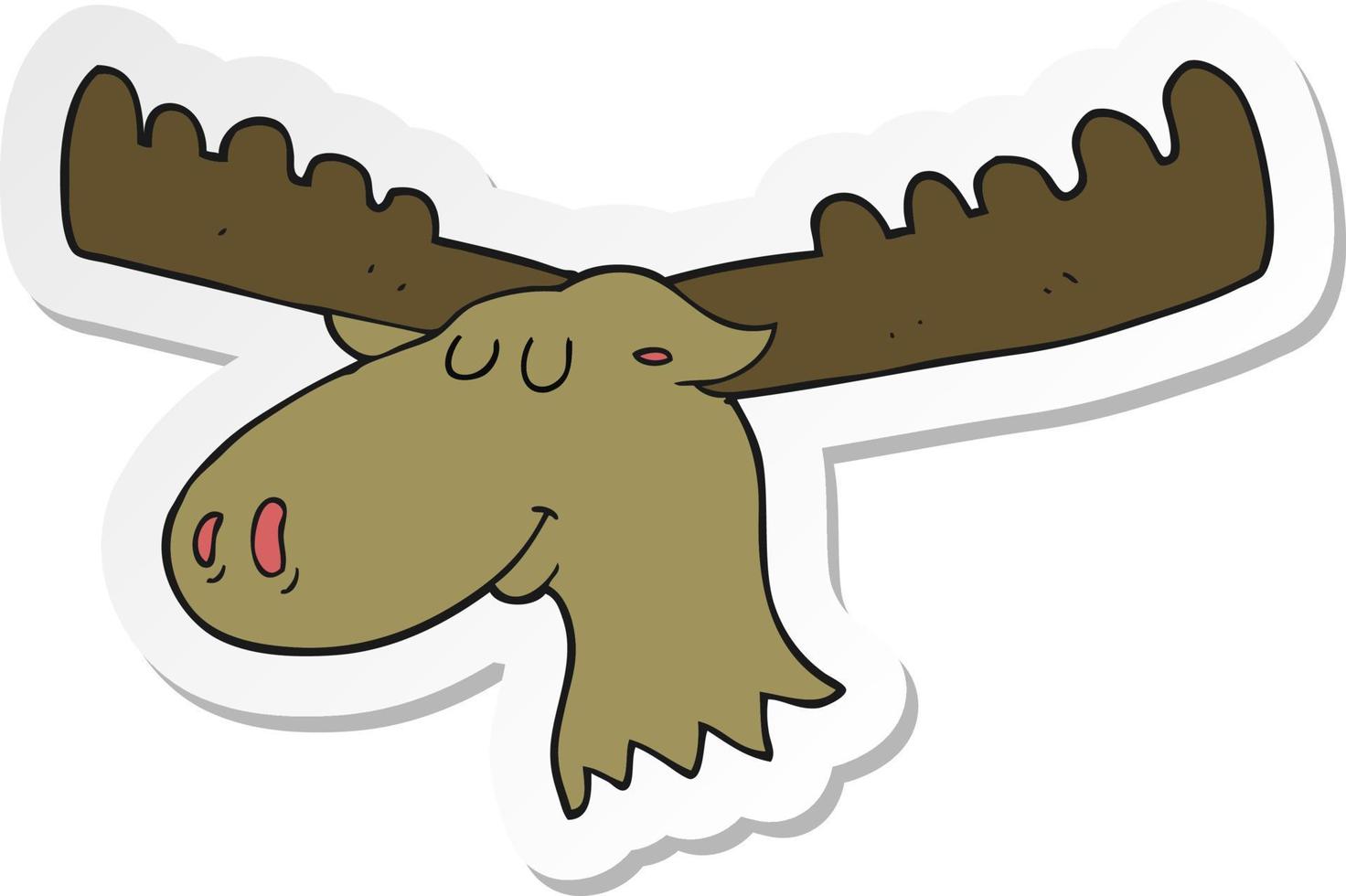 sticker of a cartoon moose vector