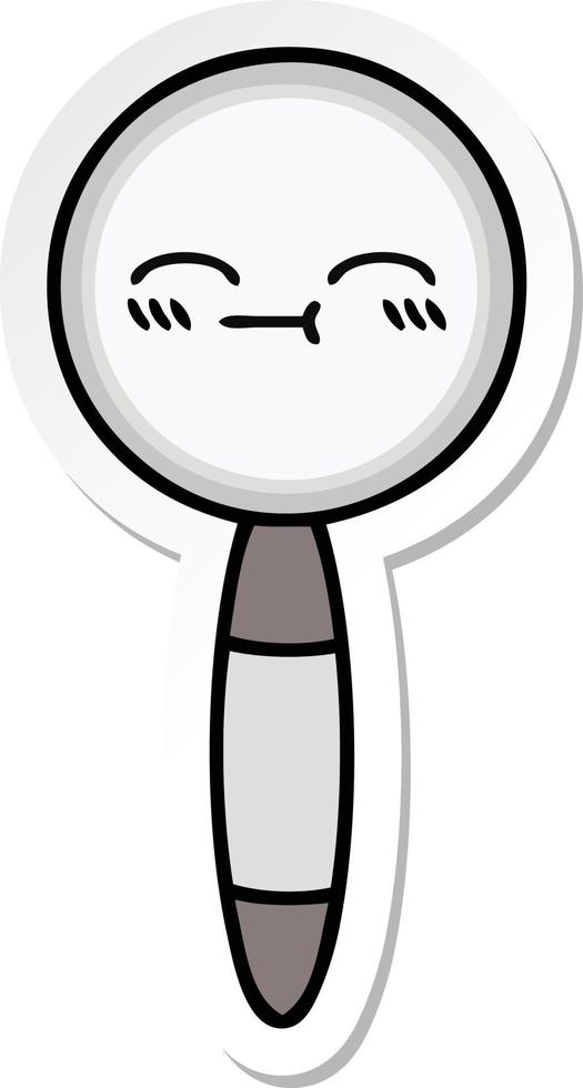 sticker of a cute cartoon magnifying glass vector