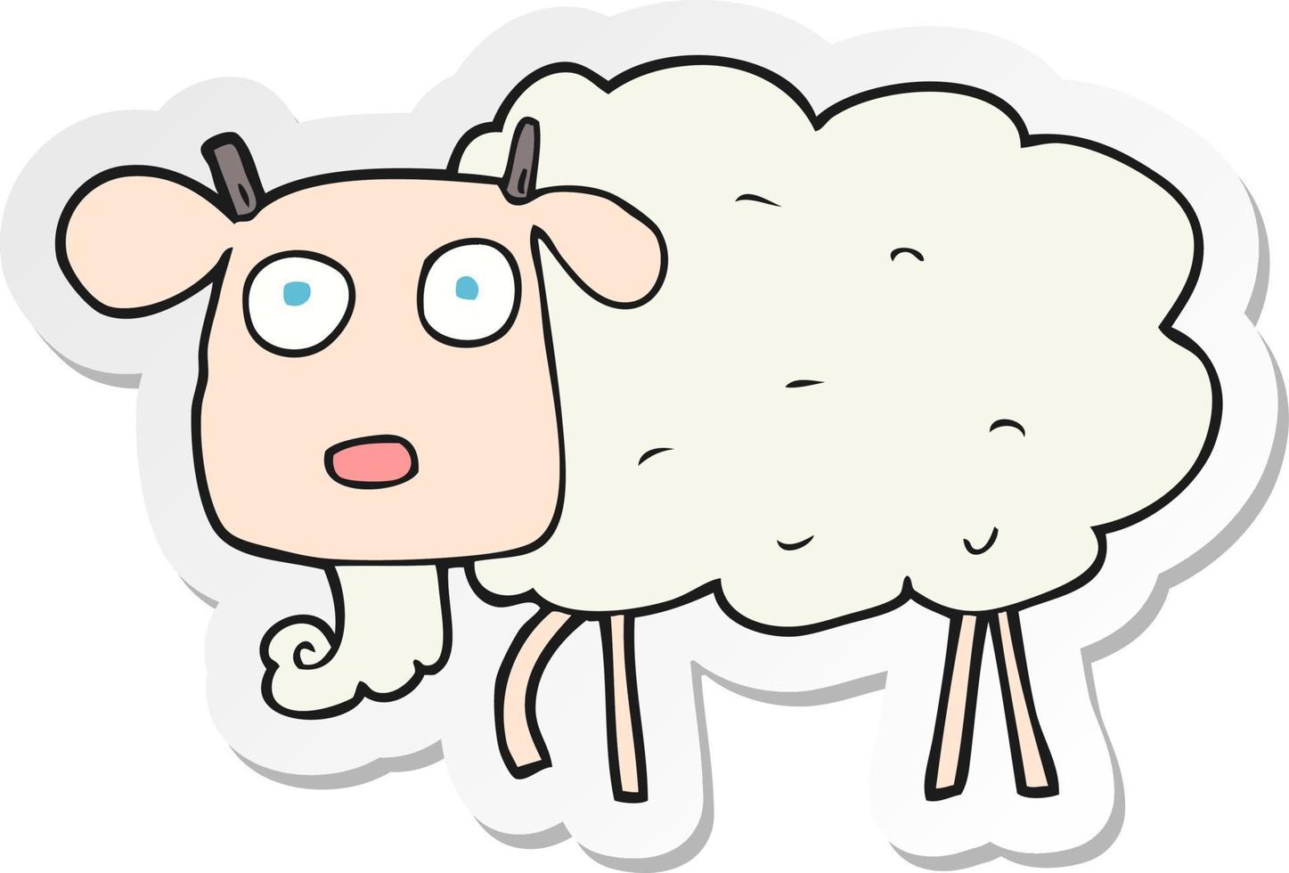 sticker of a cartoon goat vector