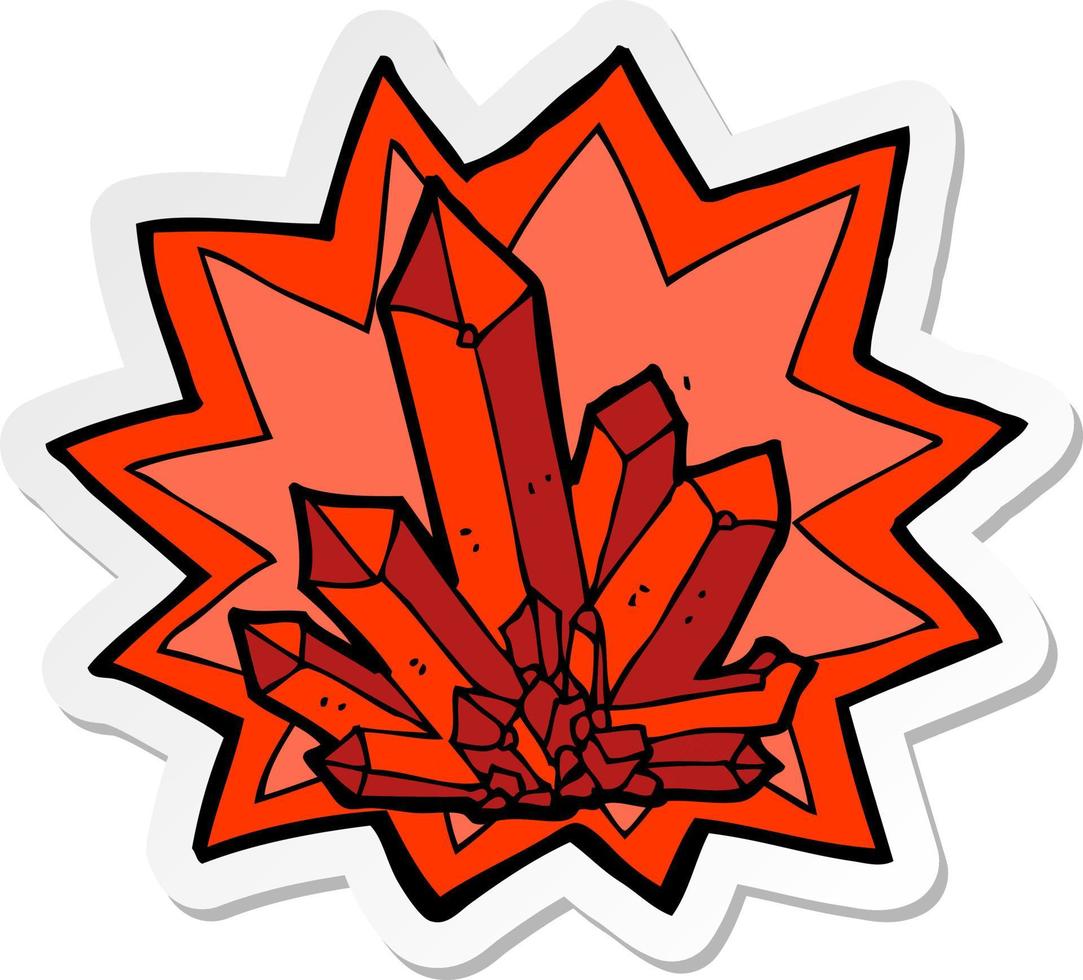 sticker of a cartoon crystals vector