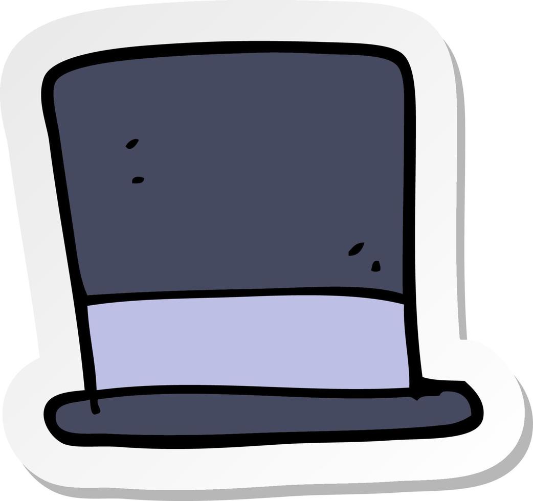 pegatina de un sombrero de copa de dibujos animados vector